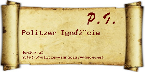 Politzer Ignácia névjegykártya